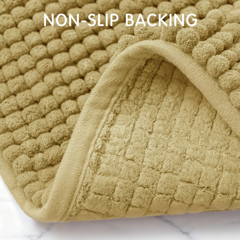 SUBRTEX Bathroom Rugs Chenille Bath Rug, Soft Short Plush Bath Mat, Water Absorbent Shower Mat, Quick Dry Machine Washable(Yellow, 24" x 60") - Image 4